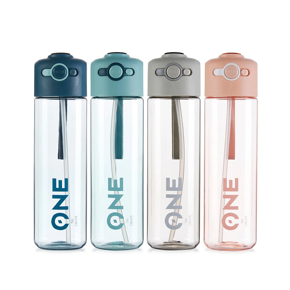 

Personalised leakproof plastic lockable sport water bottles with straw