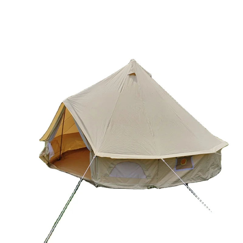 

luxury glamping 3m 4m 5m 6m 7m cotton canvas bell tent for outdoor camping, White or accept customization