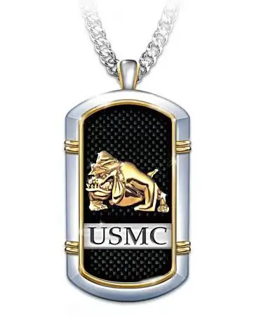 

High quality new men's hip hop trend metal dog tag pendant