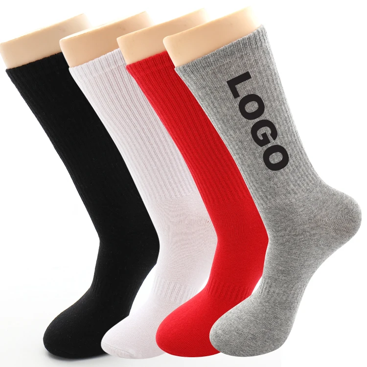 2020 new wholesale custom sports men cotton crew sock manufacturer sports sock, Custom color