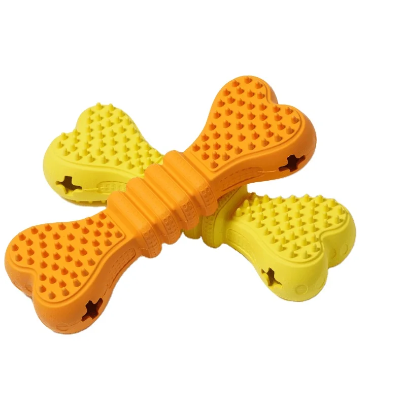 

Dog Toy factory cross-border Amazon wholesale molars leakage eat bone rubber pet toy dog toys, Red