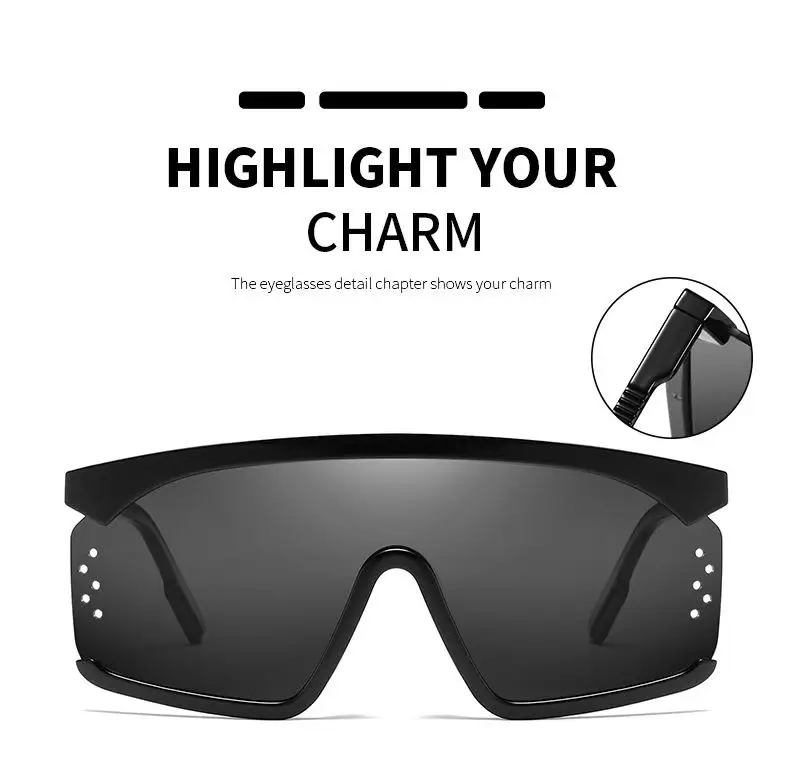 2020 Newest Trendy Men Women Square Sunglasses Gradient Shades UV400 Half Frame One-Piece Lens Sunglasses