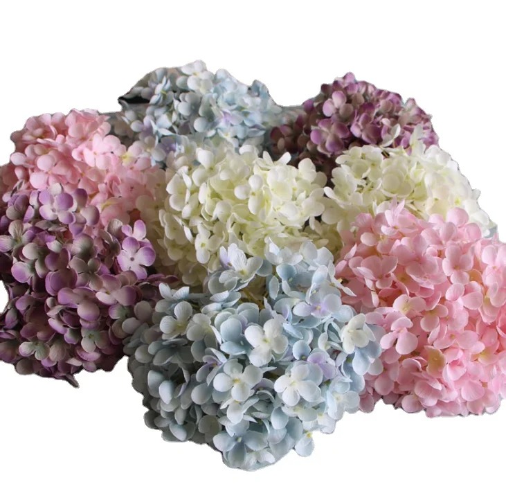 

Wholesale artificial hydrangea flower head silk hydrangea flower for wedding decoration