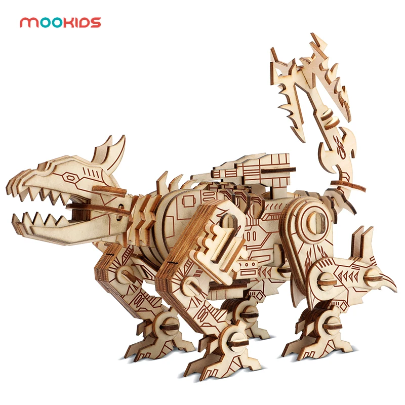 
Amazon Hot Selling Parent child Educational Model Building Adult Wooden Toys Robot Dog 3D Wooden Puzzle Games for Kids 8  