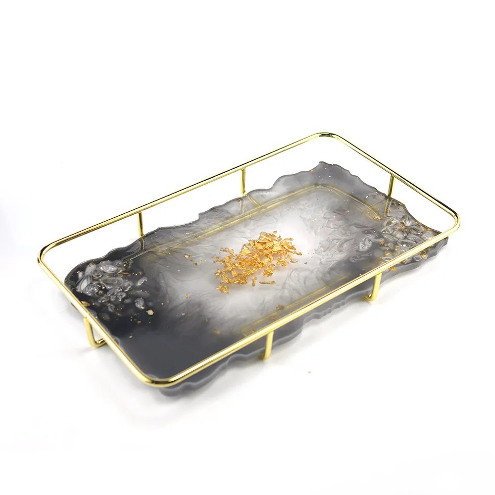 

Wavy Serving Tray Agate Geode Coaster Resin Silicone Mold For DIY, Customized colors