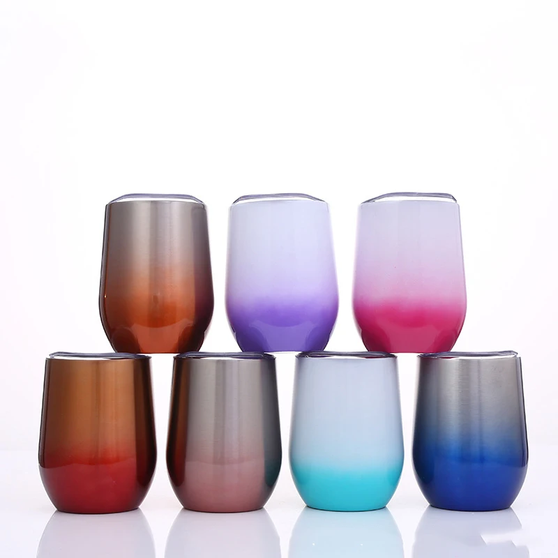 

Custom logo 12 oz Double Wall Wine Tumbler Stainless Steel Vacuum Insulated Stemless Wine Tumbler