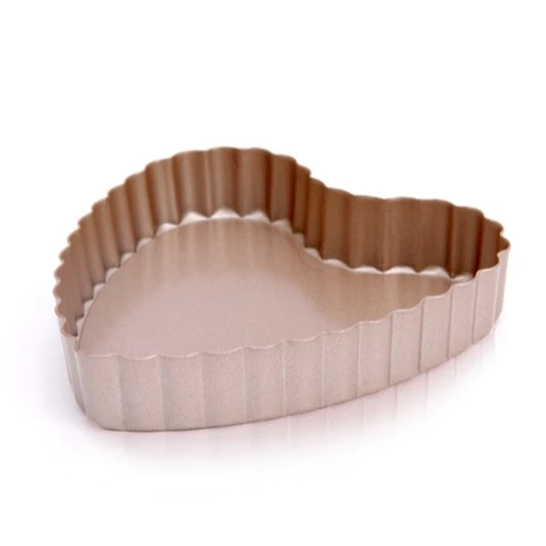 

Quality Stability Detachable Champagne Gold Heart Shape Baking Mould Trays