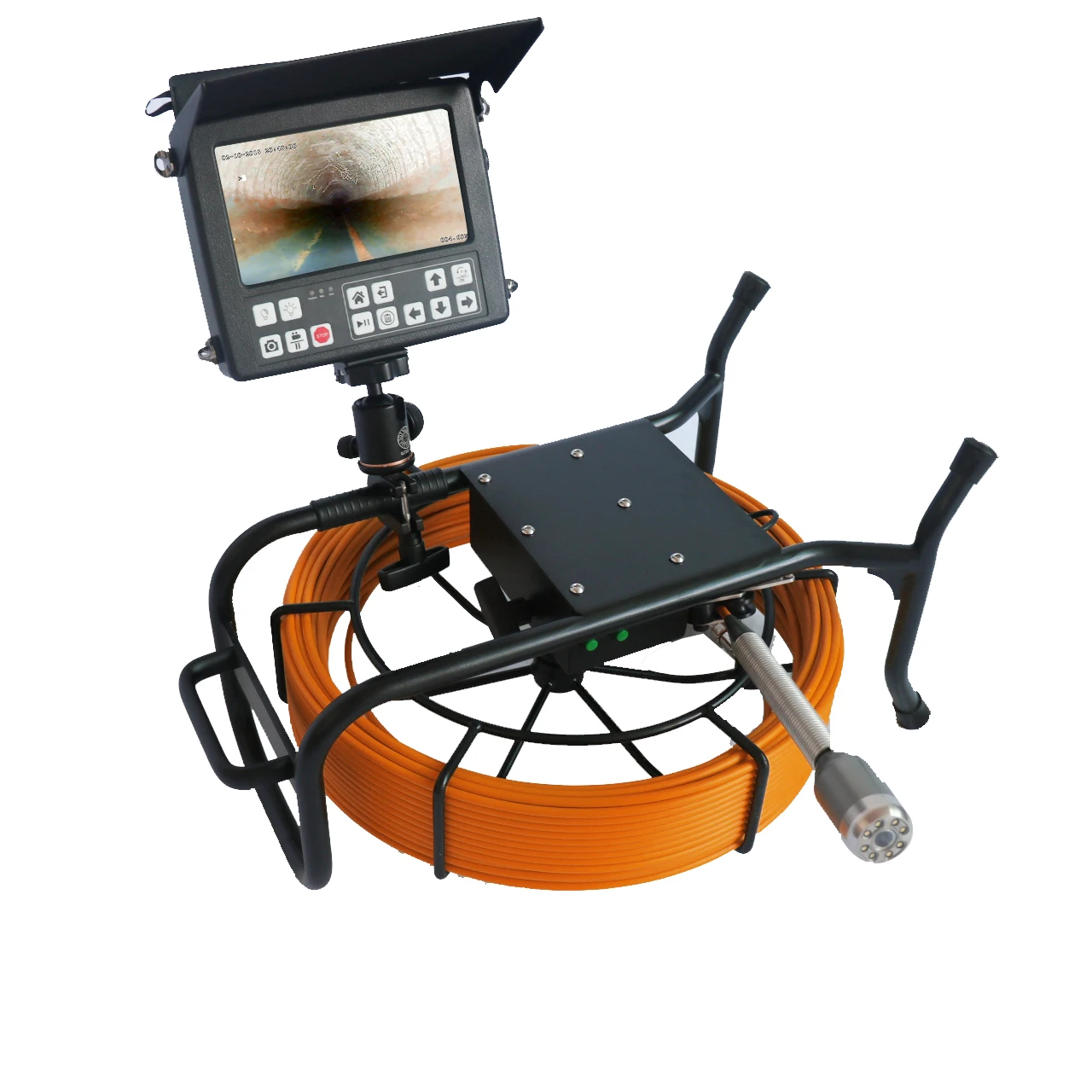

Handheld Waterproof Pipe Camera 7mm fiberglass cable Push Camera with 40mm Self Leveling camera head