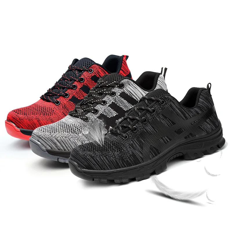 

Ballistic fabric labour shoe in stock 2019 fashion lightweight breathable mens work safety shoes, Black,blue