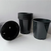 

Factory Price Outdoor Garden Round Black Plastic Flower Pot Nursery Plant Pots