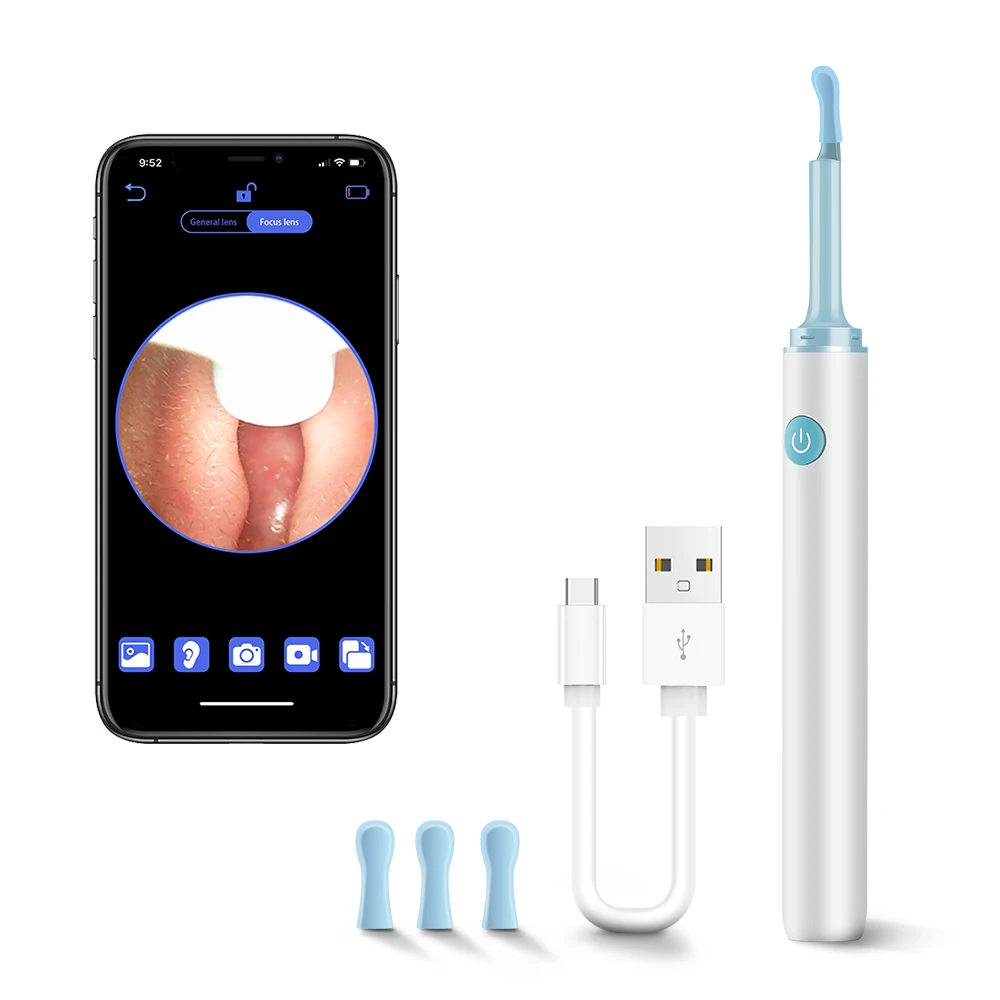Wireless smart ear wax removal tool kit electric otoscope camera visual ear cleaner
