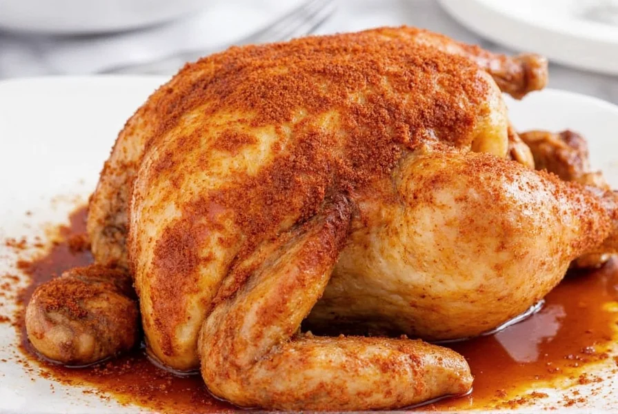 Applying spices under chicken skin
