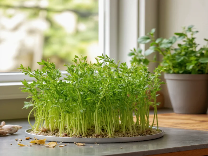 Natural fly repellent herbs growing in kitchen