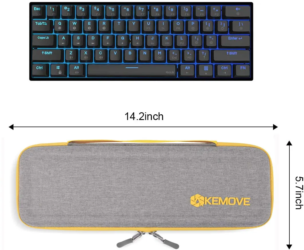 

KEMOVE Hard EVA Sleeve Carrying Cover Bag for 60%/70% Wireless Mechanical Gaming Keyboard Travel Case DK61 DK63 GK53 RK