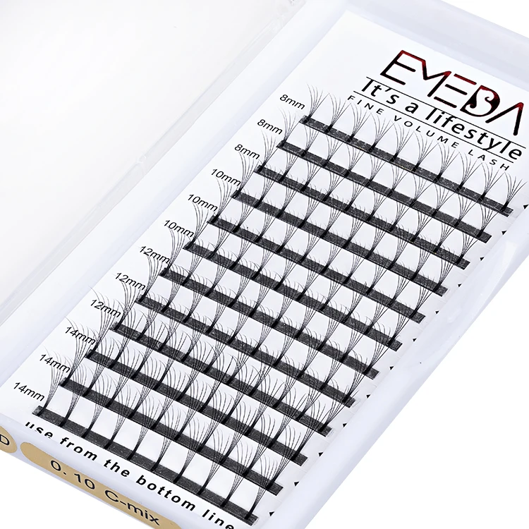 

5D Long stem premade volume fans private label individual cluster eyelash extension, All color