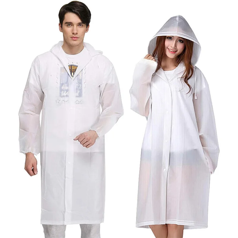 

Outdoor Women Men Rain Jackets EVA Waterproof Raincoat Long Hooded Rain Coats