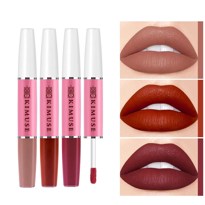 

KIMUSE 2020 New lipstick Custom Private label High Pigment Matte 2 IN 1 Lipstick