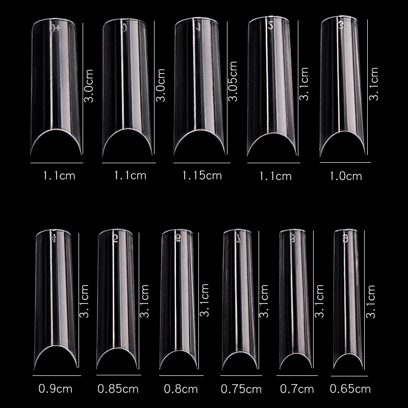 

Factory Long C Shape False Nail Art Tips ABS Salon Full Cover French Artificial False Nail Tips, Clear/natural