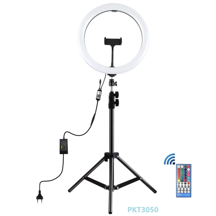 

Dimmable PULUZ 12 inch Camera Phone RGB Led Ring Light 1.1m Tripod Stand