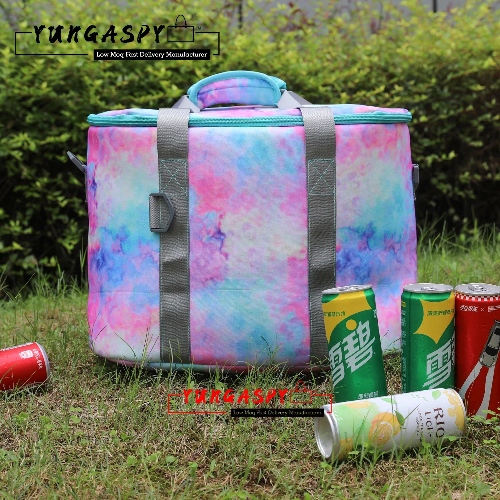 

Hot Sale Beer Seltzer Durable Insulated Waterproof Tie Dye Packing Bag Adjustable Shoulder Strap Large Capacity Cooler Bags, Brown checkered white checkered grey, blue,etc.