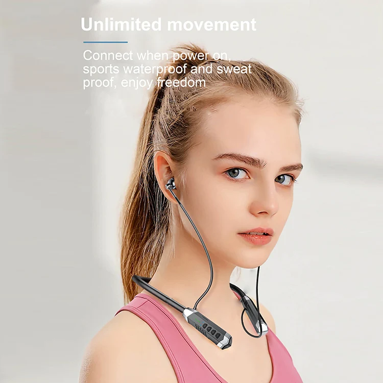 

waterproof wireless neckband headset Music headphone Handsfree Gaming for iphone and Huawei Magnetic Wireless Bt Earphones