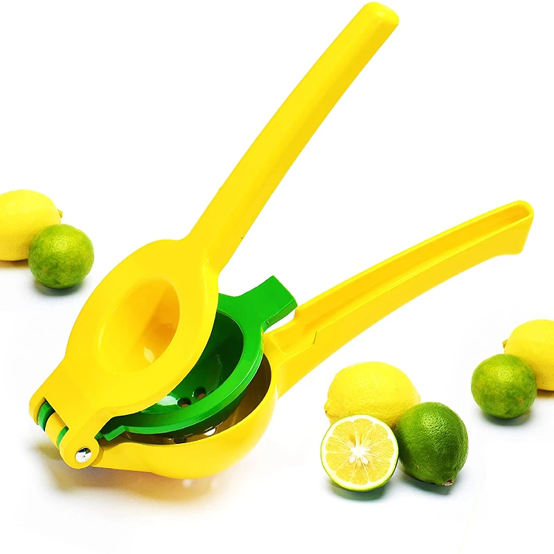 

Premium Quality Metal Lemon Squeezer Lime Citrus Juicer Manual Press for Extracting the Most Juice Possible, Yellow