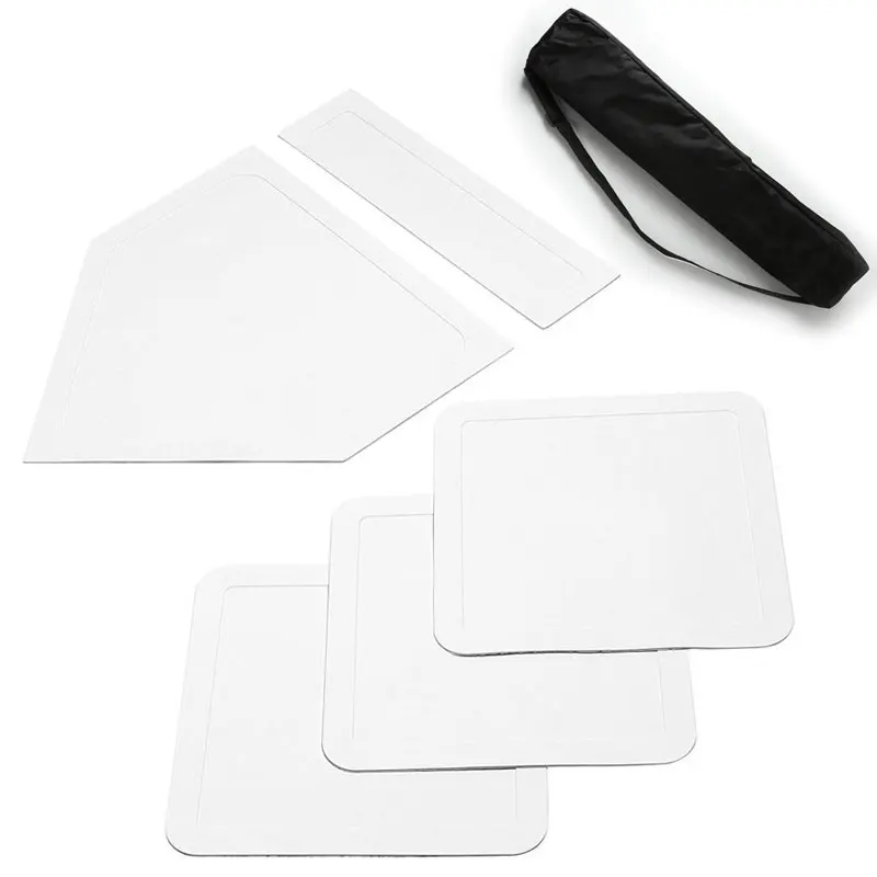 5-Piece Rubber Baseball Bases Set with Throw down Base and Convenient Carrying Bag for Indoor/Outdoor Play Baseball Bases Set