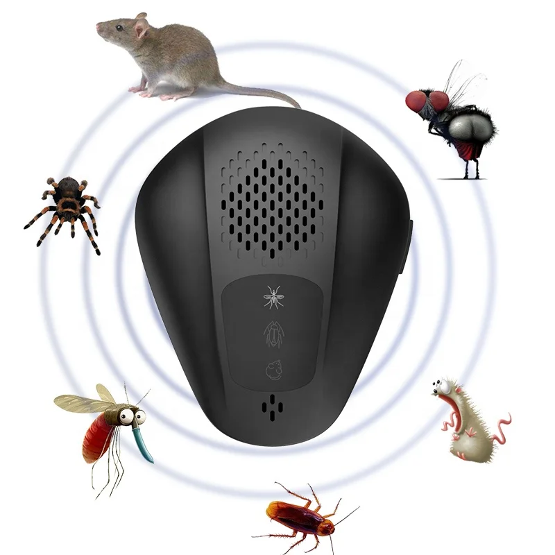

Highly Recommend control pest repeller ultrasoinc mosquito killer electric insect repellent device, Black&white