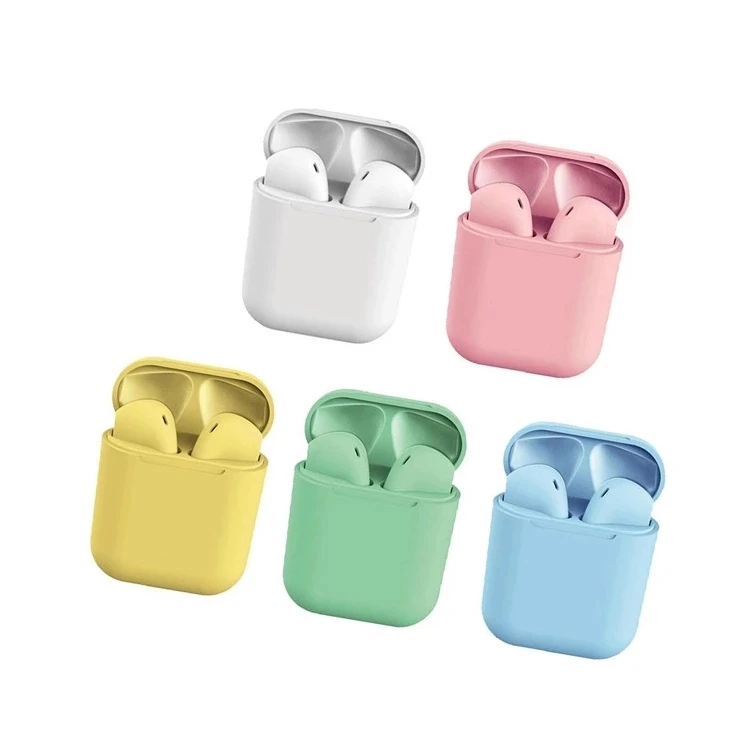 

Macaron blue green pink red yellow true wireless blue tooth Mini Inpods 12 tws Touch Control 5.0 Earphone i12 Tws