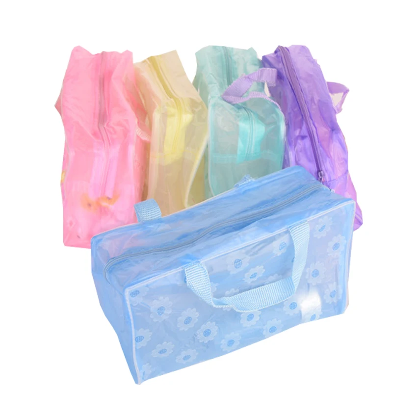 

Wholesale cheap transparent PVC waterproof cosmetic storage travel makeup pouch tote clear bath bag, Natural