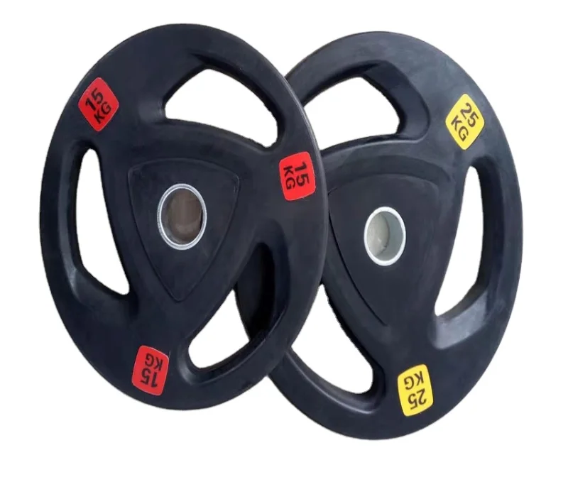 

In stock Gym rubber weight plates cheap price rubber coated bumper plate barbell discs and plates set