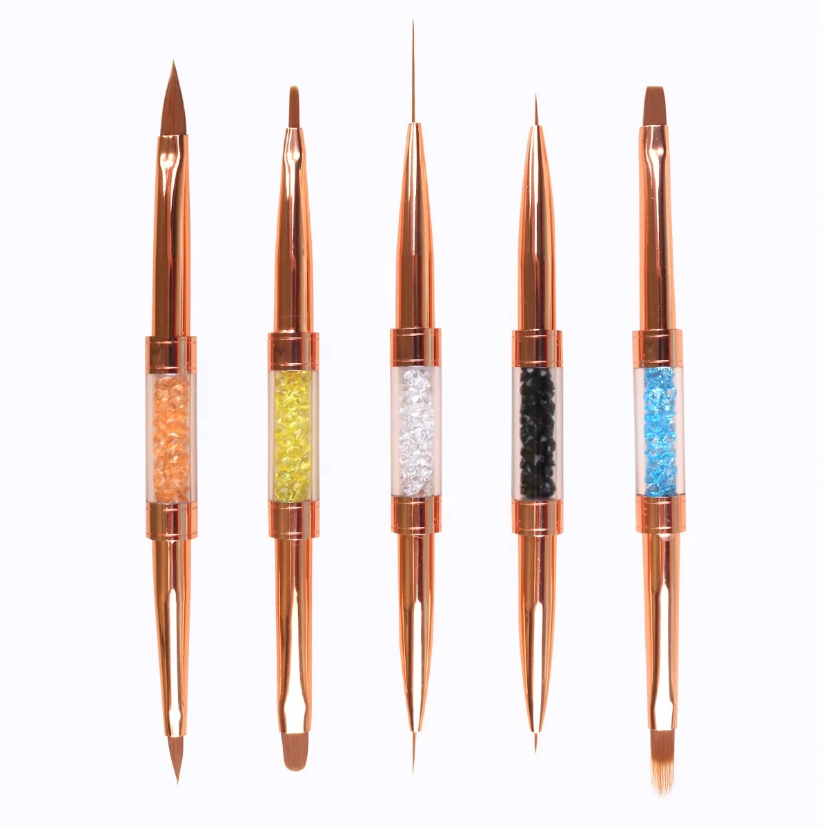 

Yihuale 5pcs Dual Tips Nail Art Acrylic UV Gel Brushes Flower Painting Pen Brush UV Gel brushes