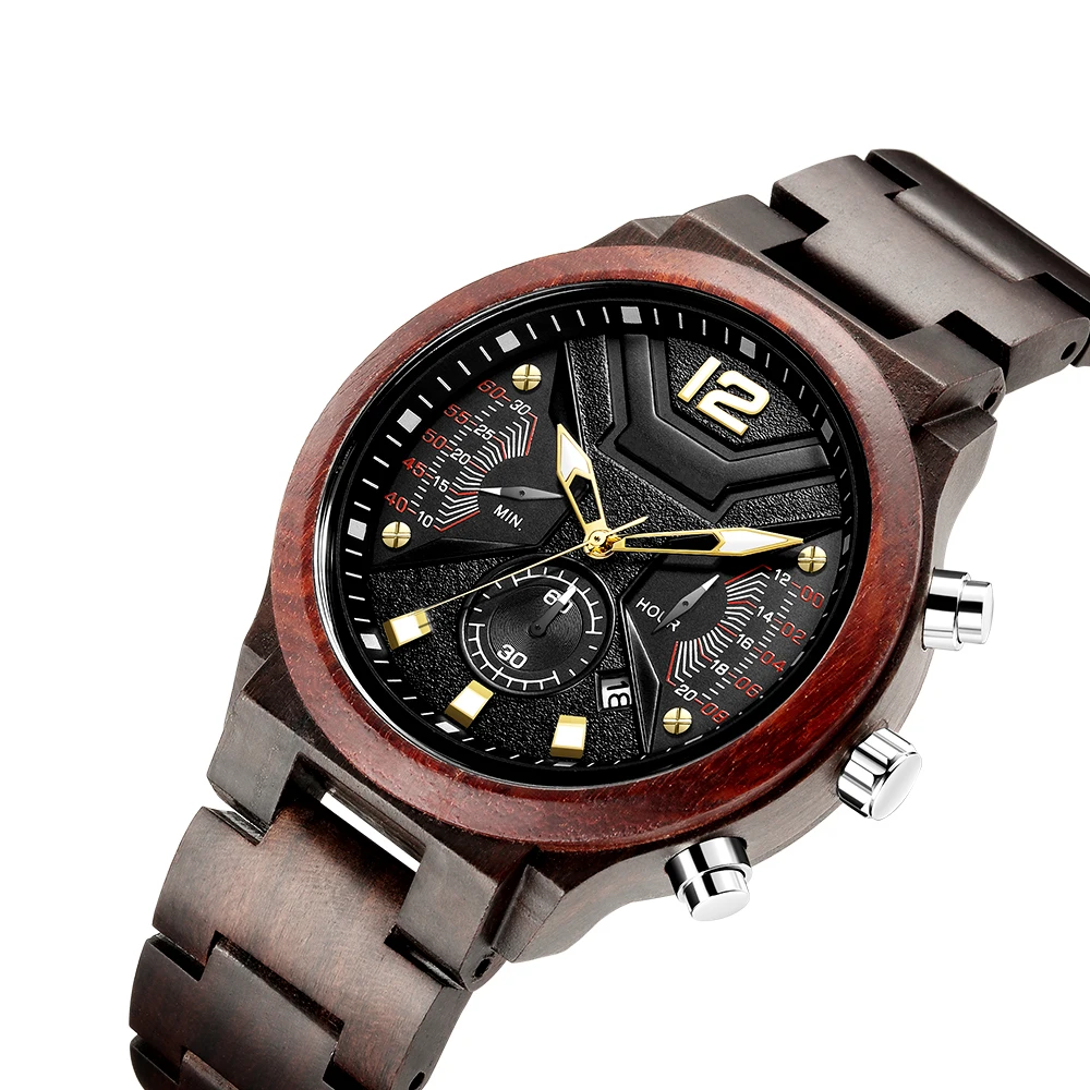 

Men watch Multifunctional movement wood watch