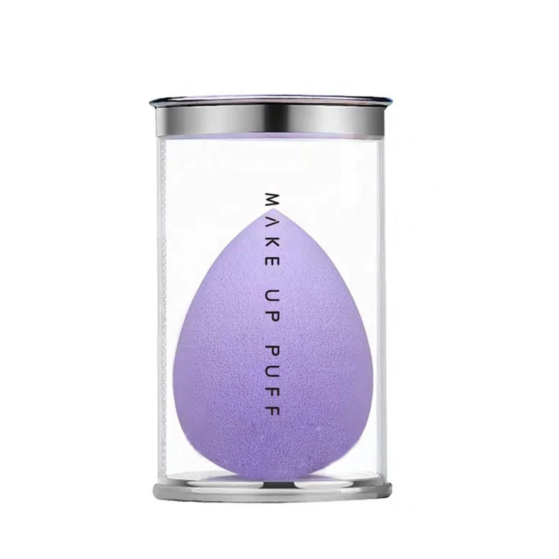 

Teardrop Shape Makeup Beauty Sponge Foundation Smooth Cosmetic Puff With Metal Box, Different colors