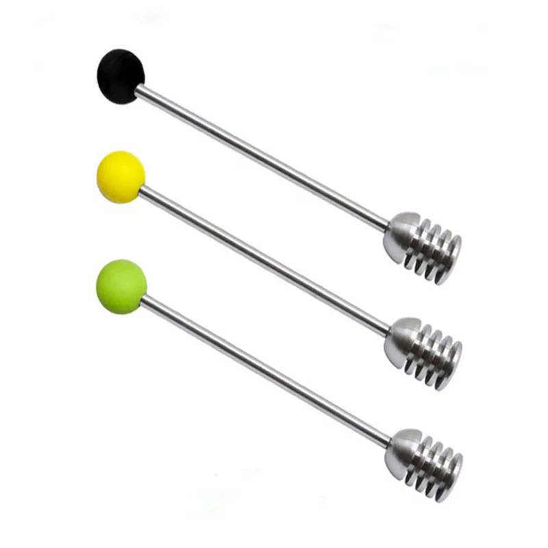 

New Color Handle Stainless Steel Big Jam Honey Stir Dipper Sticks Rod Honey Wand