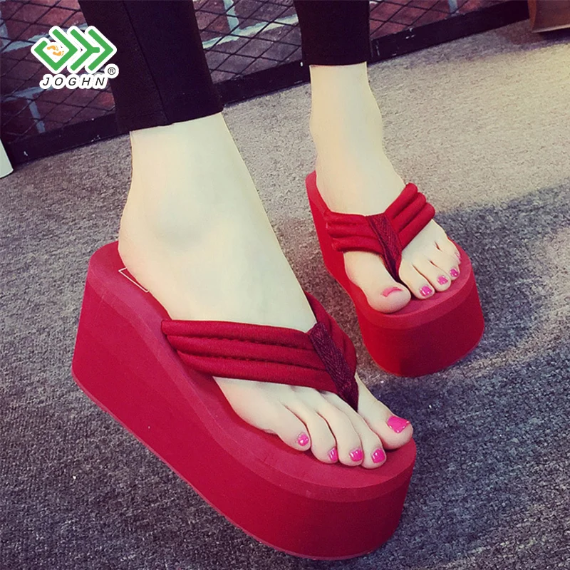 

High Quality New Fashion Designer Summer Casual Wholesale Custom Modern Design Beach Eva Women's Wedge High Heeled Flip Flops