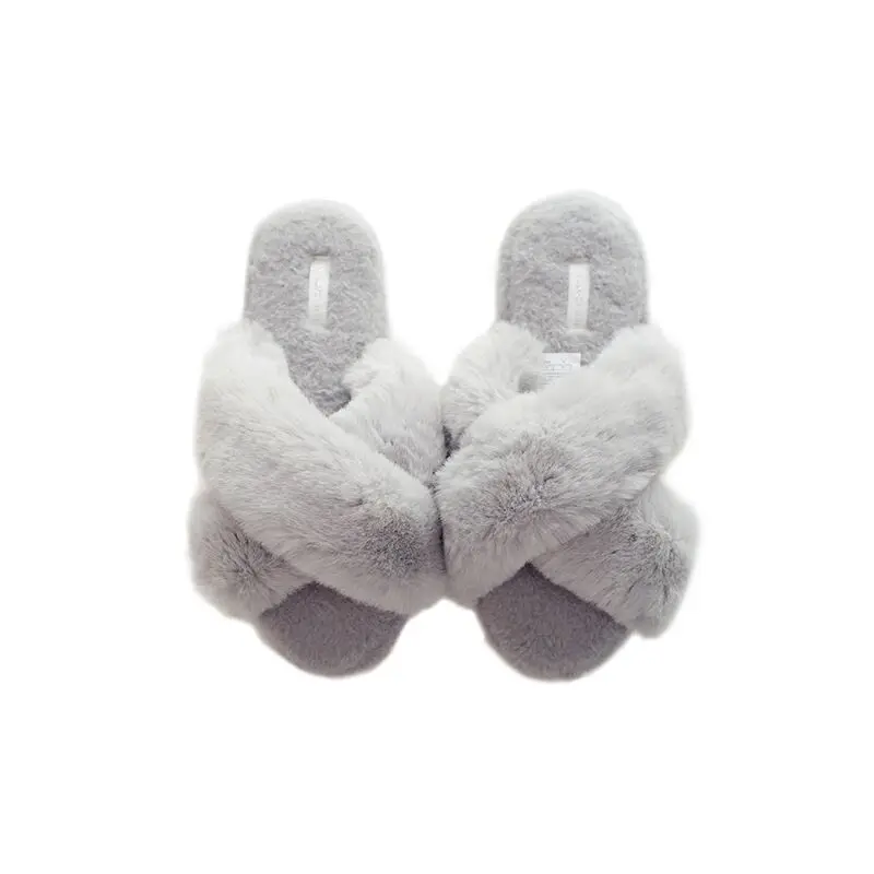 

2020 Fashion Hot Sale Winter Cute Fluffy Fur Slide Soft Warm Open Toe House Slippers