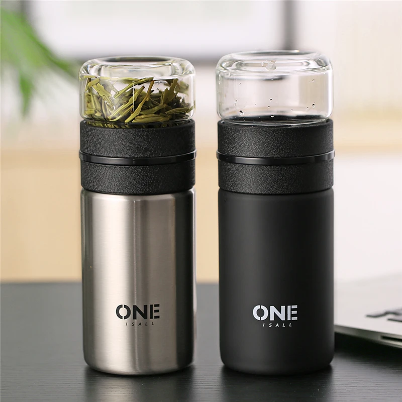 

Unique 400ml Double Wall Stainless Steel Car Tumbler Vacuum insulated Travel Mug With Separation Tea Infuser, Customized color