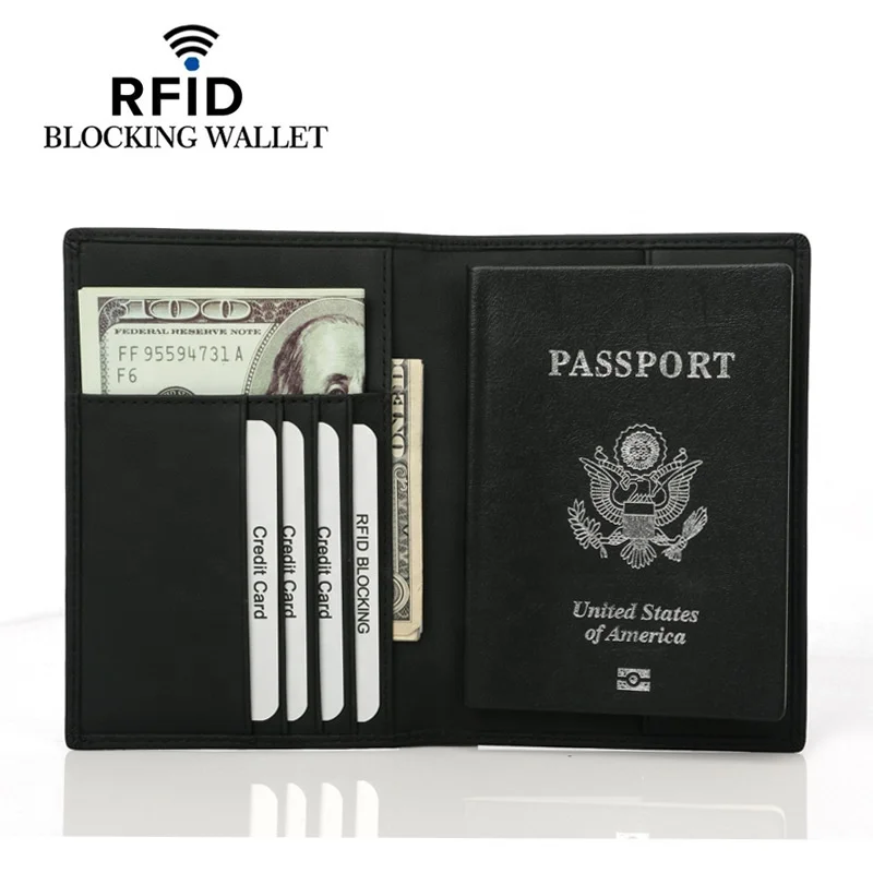 

Custom Passport Cover RFID Blocking Passport Holder Travel Passport Wallet