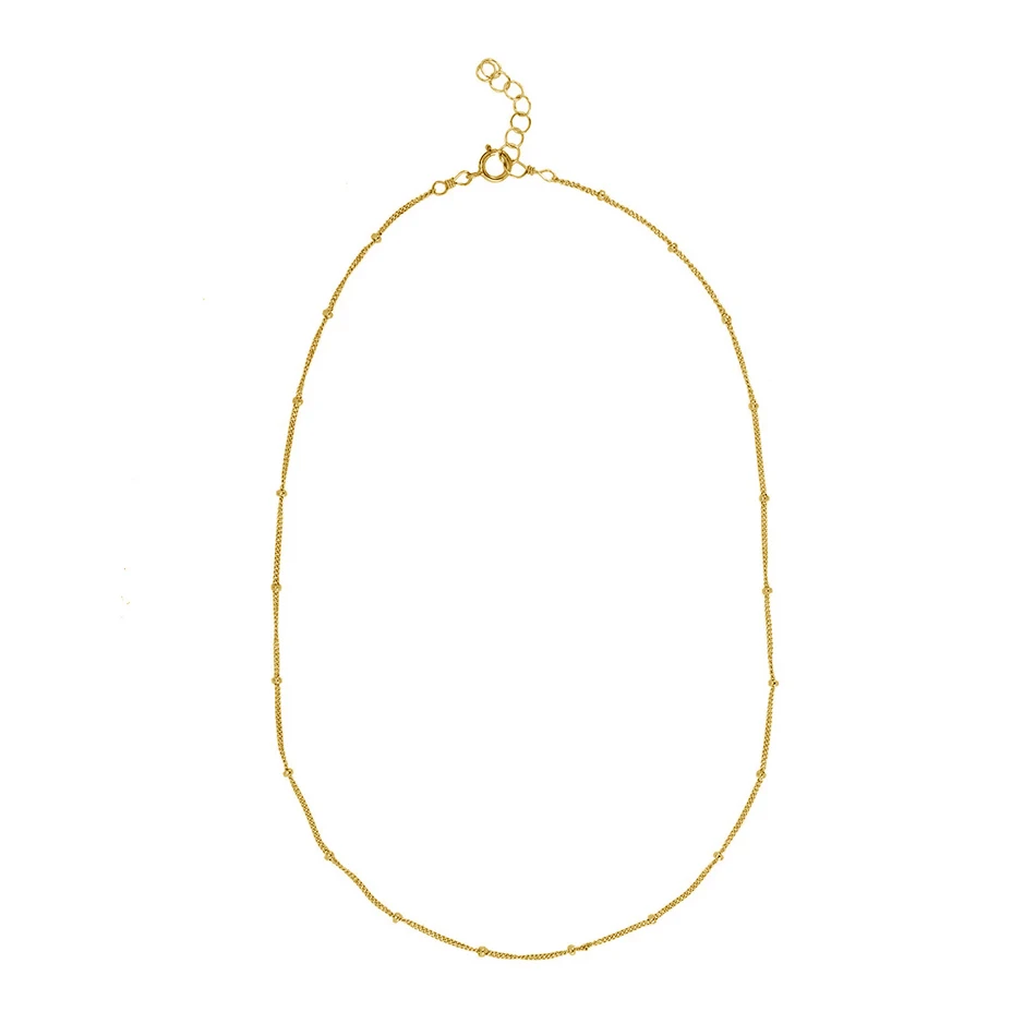 

Fashion Necklace Jewelry Brass Minimal Satellite Ball Choker Necklace 18k Gold Vermeil Minimal Satellite Choker