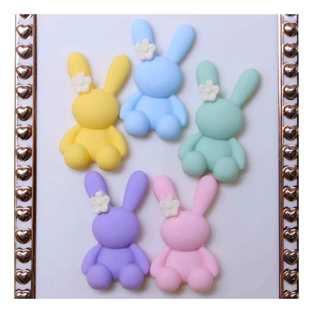 

New Cute Colorful Cartoon Little Rabbit Flat Back Resin Cabochons Scrapbooking DIY Jewelry Craft Decoration Accessories