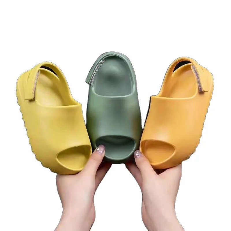 

Hot sale 2021 new products summer outdoor beach slippers platform sandals slippers for kids boys and girls children's sandals, Black,beige,yellow,green