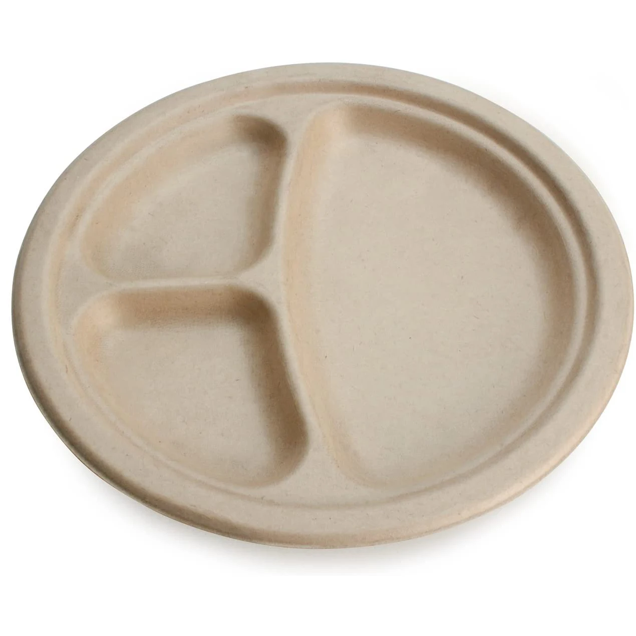 

New Design Paper Plate Holders Target Eco Friendly Biodegradable Sugarcane 3 Compartments Cute Paper Plate for Outdoor Picnic