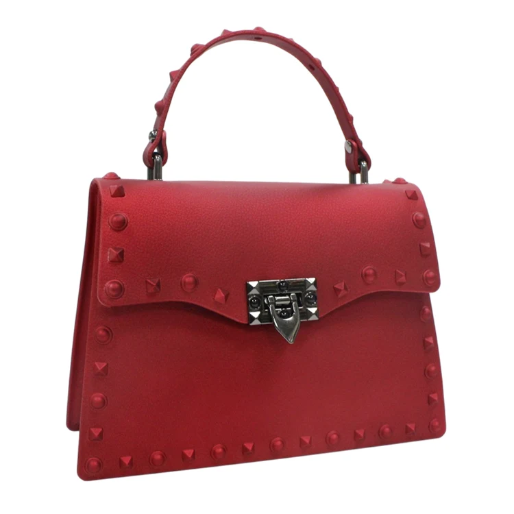 

Wholesale designers women pvc rivet shoulder bags ladies jelly rivet bag purses handbags