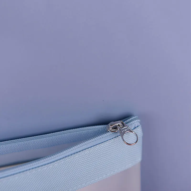 
Polyester A4 Document Bag TPU Translucent Zipper Stationery Pouch With Star Sequins Big A4 File Bag 