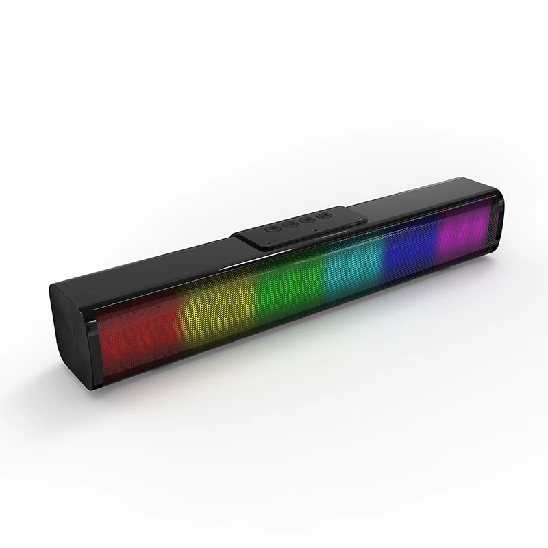 

D02 Colorful RGB Light Wireless Speaker TV Sound Bar HiFi Speaker 20W BT Soundbar Surround Stereo Subwoofer Home Theater Speaker