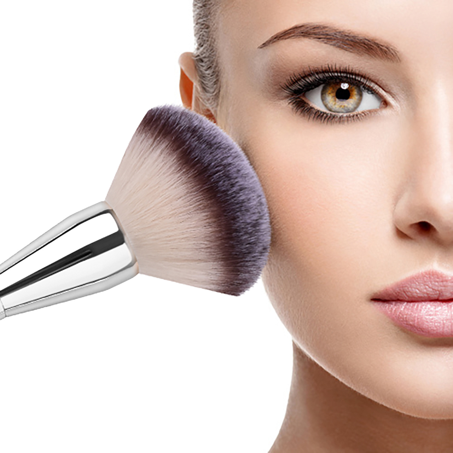 

Single Luxury Champagne Gold Soft Synthetic Makeup Brushes Private Label Extra Large Powder Brush