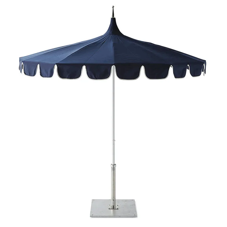 

Customizable retro pagoda tassel tent outdoor beach umbrella, Blue