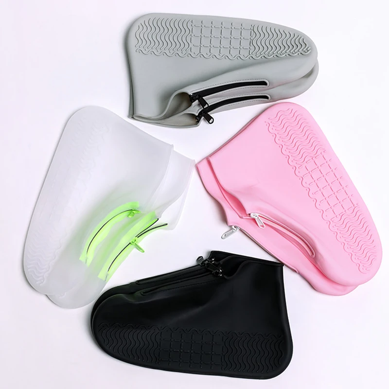 

Hot sale clear rain boot reusable anti slip silicone shoe cover with zipper water proof shoes cover, Customized color