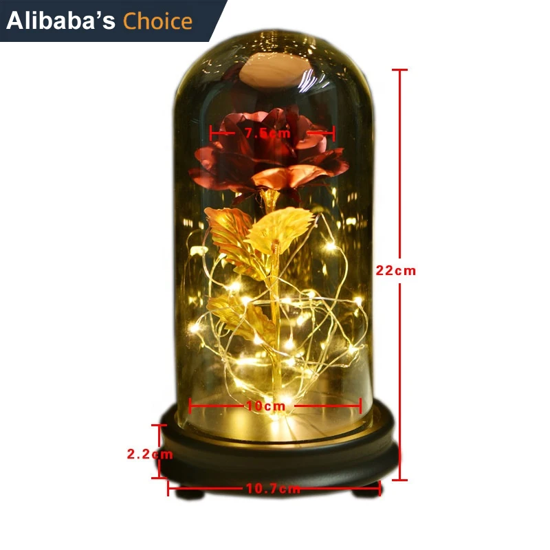 

Artificial Valentine's Day Gifts 24K Golden Rose Made In China saint valentine gift Decorative Flowers Rose Led Lamp